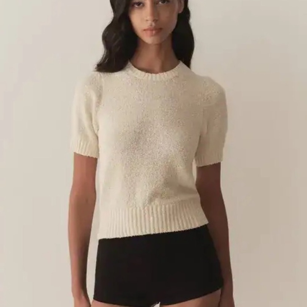 Doen Cream Short-Sleeve Knit Tee